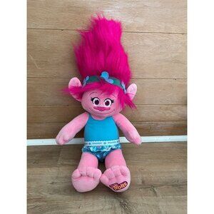 EUC Build-A-Bear Trolls Plush Doll Poppy With Colorful Outfit & Wild Hair